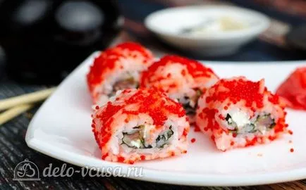 Masago Roll със сьомга и сирене - рецептата със снимка