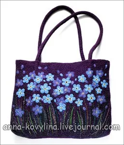 Wet сплъстяване вълна - чанти и цветя Ан Kovylina сладък дом - ръчно изработени занаяти и идеи