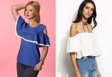 bluze de moda cu volane pe plecheh, mâneci, piept, talie, tiv cu volane