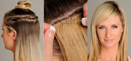 Hajhosszabbítás hajfürtök berendezések felszerelését és fotók