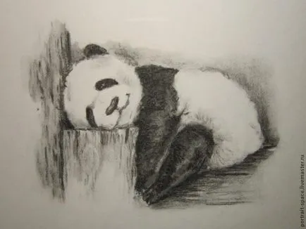 Desenați un cărbune panda leneș - meseriași echitabil - manual, lucrate manual