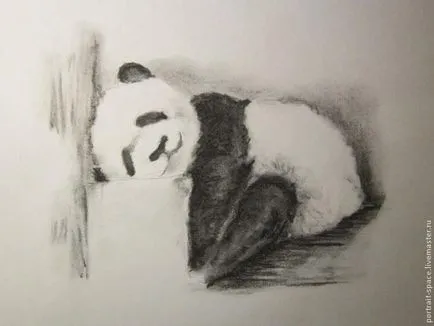 Desenați un cărbune panda leneș - meseriași echitabil - manual, lucrate manual