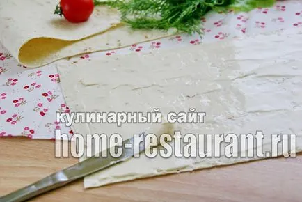 Tekercs lavash piros hal egy lépésről lépésre recept fotók