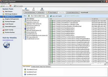 Töltse RegCleaner adatbázis tisztítás és optimalizálása ablakok