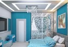 Dormitor cu culori luminoase și pereți de design fotografie, mobilier, culoare, accente albe, moderne dormitor