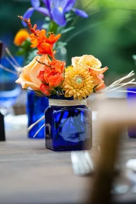 Esküvői paletta kék narancssárga