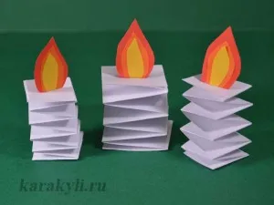 Gyertya - Christmas kézműves papírból gyermekek 5-6 éves, irkál