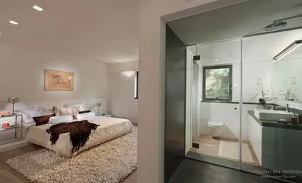 Baie și duș în interiorul unui dormitor, 20 idei de design originale