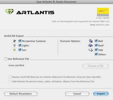 Lecția 1 - proiect de export din ArchiCAD în Artlantis 2