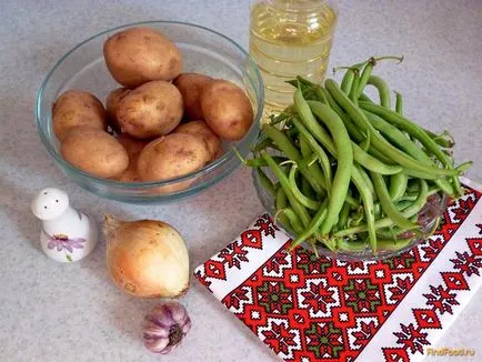 Sült burgonya zöldbab recept egy fotó