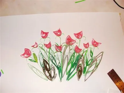 Alkalmazás „tulipánok” a Quilling technikák