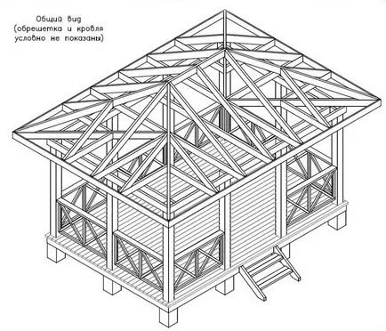 Pavilon az japán stílusú design-elemek és a telepítés