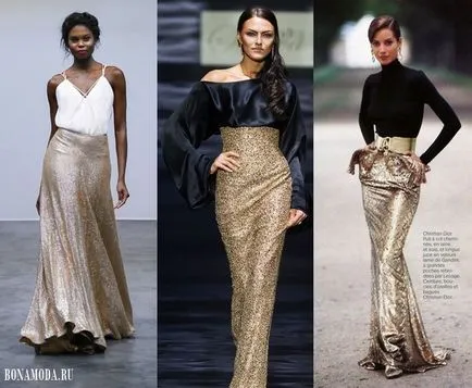 Shiny злато пола с пайети снимка, тенденция, стил, bonamoda