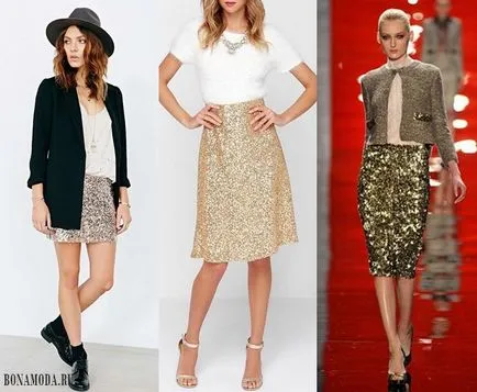 Shiny злато пола с пайети снимка, тенденция, стил, bonamoda
