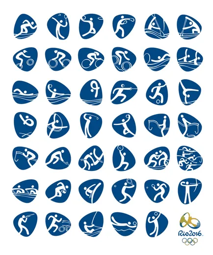 Embléma, kabala, poszter nyári olimpiai játékok Rio de Janeiro 2016