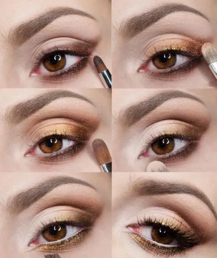 Fotografii seara make-up sub rochia neagră pentru brunete