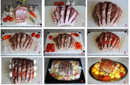 Cum de a găti o Cotlet de porc cu legume la cuptor