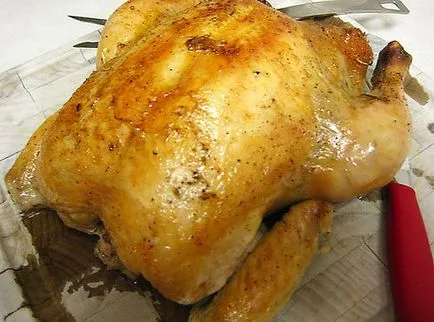 Főzni csirke sült a kemencében recept képpel - receptek képekkel