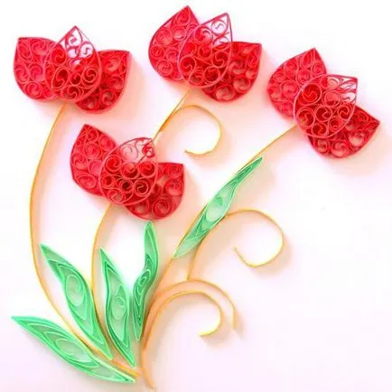 Hogyan lehet a papír tulipán Quilling technikák