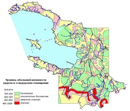 Térkép leningrádi régióban a természetes sugárzás, geopathic zóna és az onkológiában leningrádi