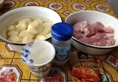 Csirke sült burgonyával szilikon forma - lépésről lépésre recept fotókkal - sütő