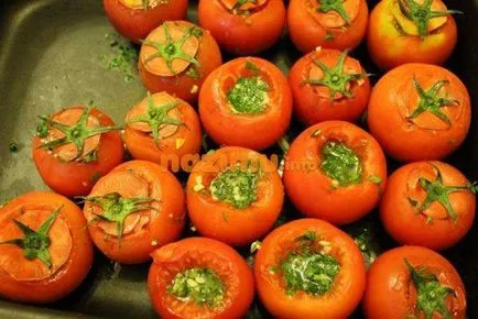 Солени пълнени домати - празен снимка рецепта за зимата