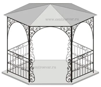 Fém kovácsolt kerti pavilonok, hogy egy fényképet, és az ár a 7 (499) 501-58-79 Tsentrosvar