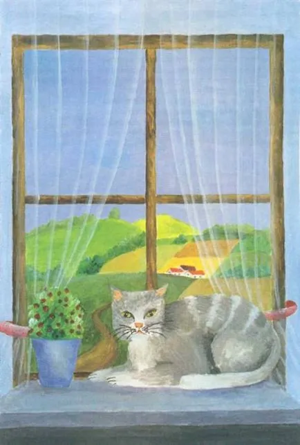 Ние черпим котка на перваза на прозореца - Научете се да изготви