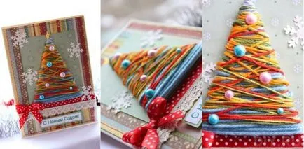 Noile carduri de Anul 2017 în stilul de scrapbooking cu mâinile