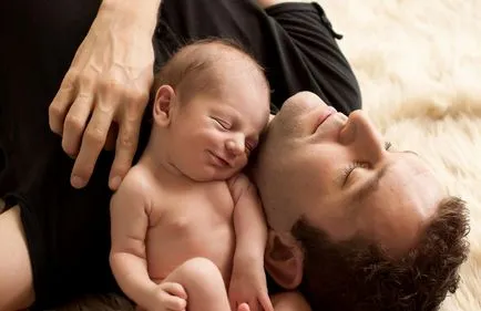 Nou-născut și tatăl, rolul tatălui în educația fiului și fiica ei, îngrijirea nou-născutului