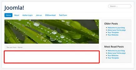 Изключването на компонент на дисплея на страница Joomla сайта