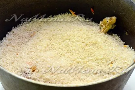 Pilaf bográcsban csirke recept egy fotó