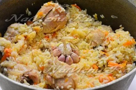 Pilaf bográcsban csirke recept egy fotó