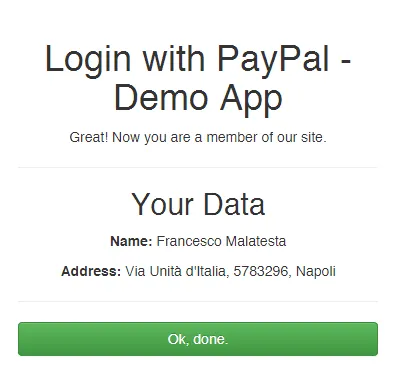 Végrehajtása felhasználói engedély via paypal