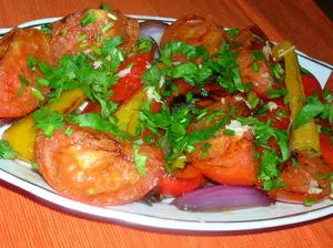 Salata de ardei copti cu reteta de tomate cu fotografii