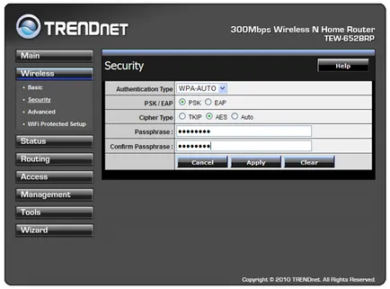 Router TRENDNET TEW 652brp - beállítás wi-fi