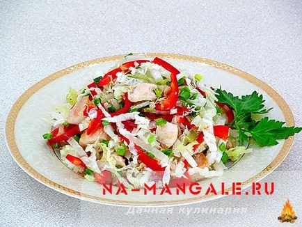 Saláta kínai kel, bors bolgár - recept fotókkal