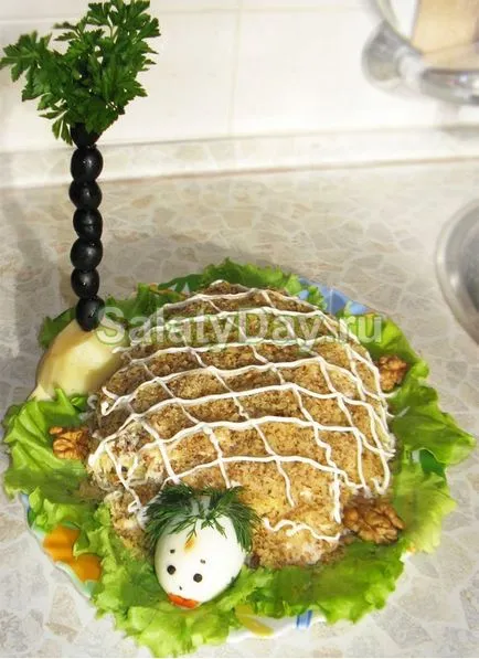Salata Bug cu carne de pui si nuci - frumos opțiuni reteta cu fotografii și video
