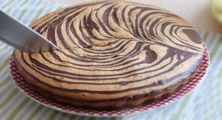 Zebra torta krémet a klasszikus körökre osztott recept és fotó