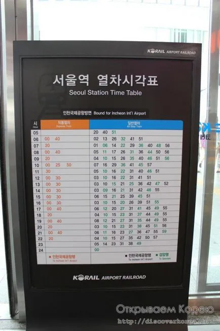 Transzfer a Incheon Airport - Szöul a metró, nyissa Korea
