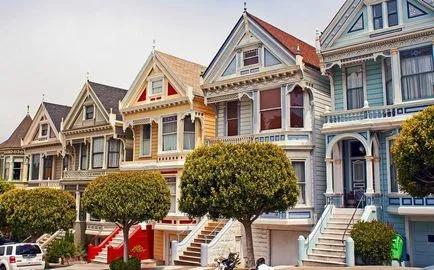 Steiner Street (Steiner) San Francisco, a viktoriánus házak festett hölgyek - turista