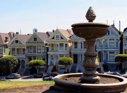 Steiner Street (Steiner) San Francisco, a viktoriánus házak festett hölgyek - turista