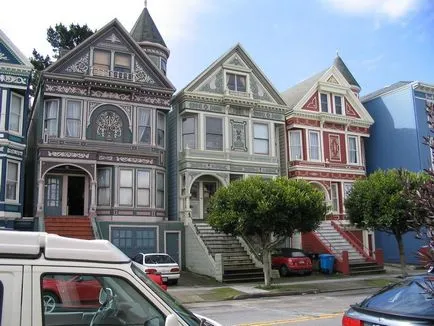 Steiner Street (Steiner) San Francisco, a viktoriánus házak festett hölgyek - turista