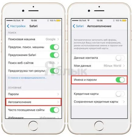 parole pentru completarea automată site-uri în Safari pe iPhone și iPad - modul de configurare și utilizare, știri