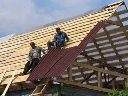 Csere tetőpalakövek a teraszok, fém tetőfedő, Ondulin a technológiai leírást