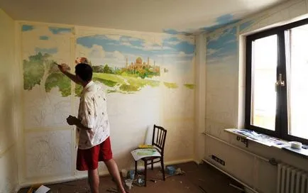 Акрилните боядисване на стени и картини бои 15 снимки на интериора