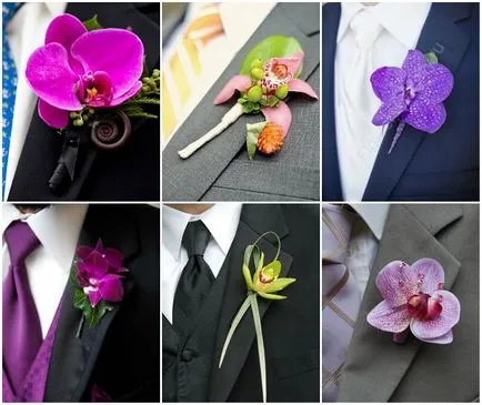 Boutonniere de orhidee alegere special, idei originale și fotografii color
