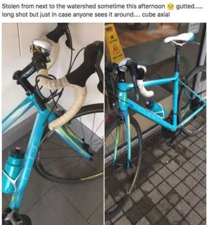 Úgy találta, a Facebook-on reklámozni az eladás a lopott neki kerékpár és megtanulják a leckét a tolvaj