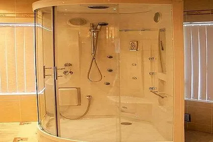 baie de design cu cabină de duș, cabină de duș interior