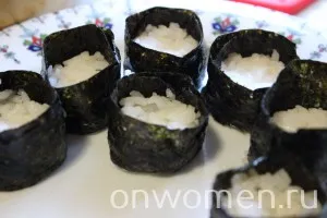 Gunkan sushi hal recept egy fotó